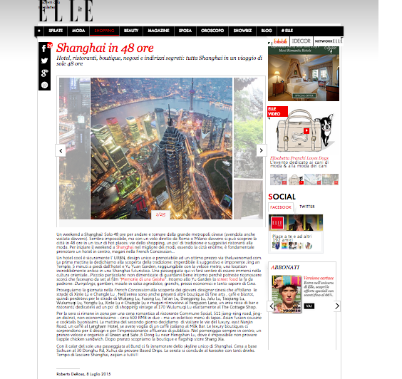 Shanghai Guide Elle Italia