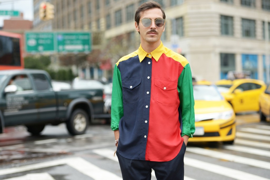 streetstyle_new_york_fashion_week_roberto_de_rosa_multicolor_shirt