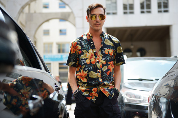 Roberto De Rosa streetstyle Milan Men Fashion Week giugno 2016 - Stampa tropical: la tendenza dell'estate 2016